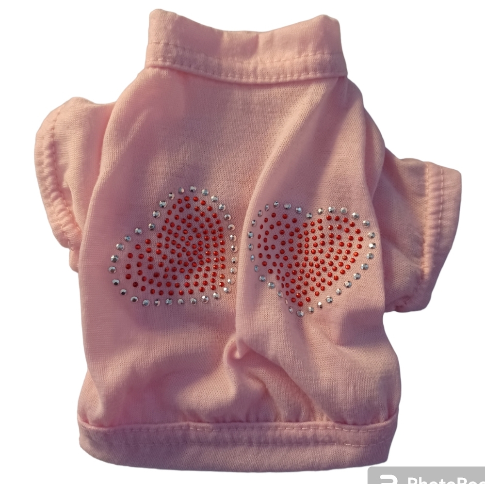 Heart pet shirt XS pink